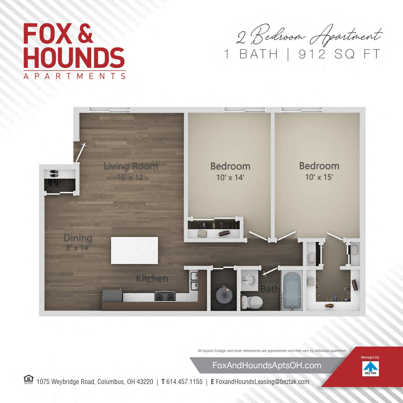 2 Bedroom floor plan